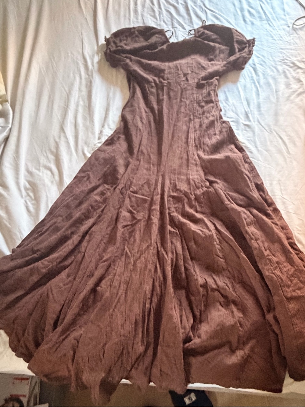Zara Chocolate Brown Maxi Dress with Tie-Front - Picture 11 of 11